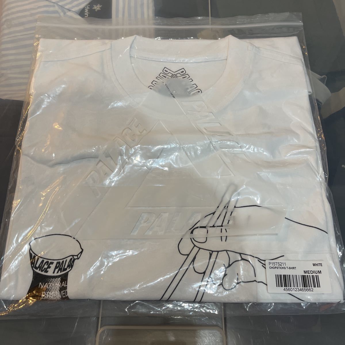 新品 PALACE パレスCHOPSTICK T-SHIRT チョップスティック TシャツWHITE ホワイト 白 2018AW Tokyo オープン 記念Tee_画像2