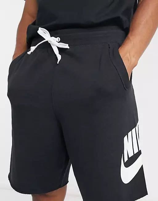 【S】ナイキ NIKE 新品 エッセンシャル メンズ フレンチテリー アルムニ ショートパンツ スウェットショート ハーフパンツ 黒 ブラック