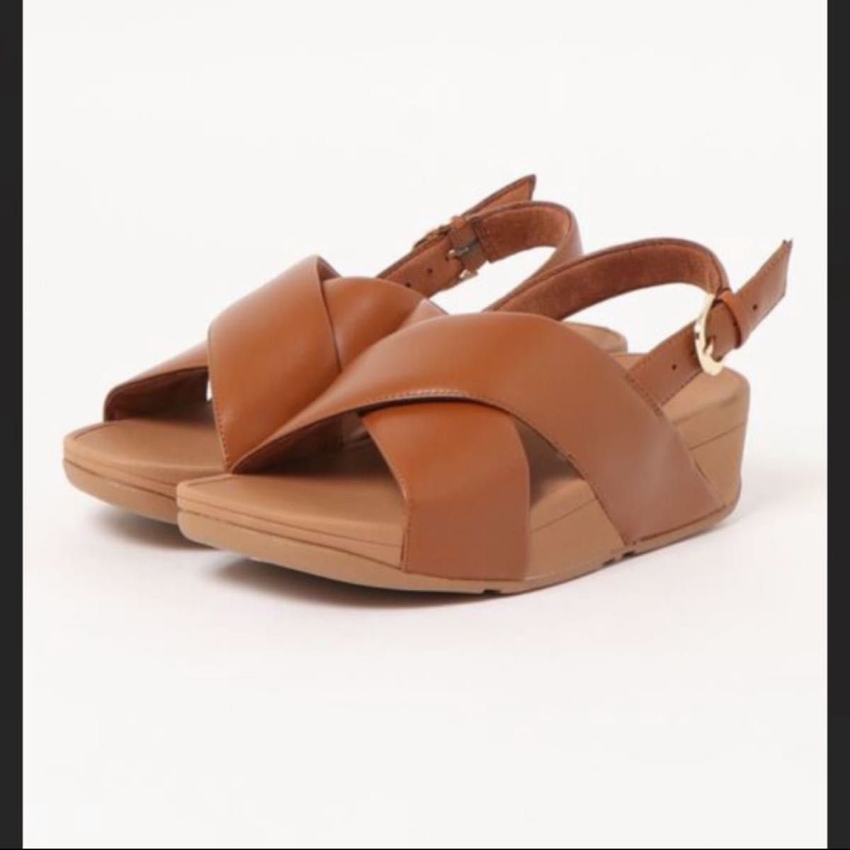 FITFLOP LULU CROSS BACK-STRAP SANDALS キャメル 23-23.5cm