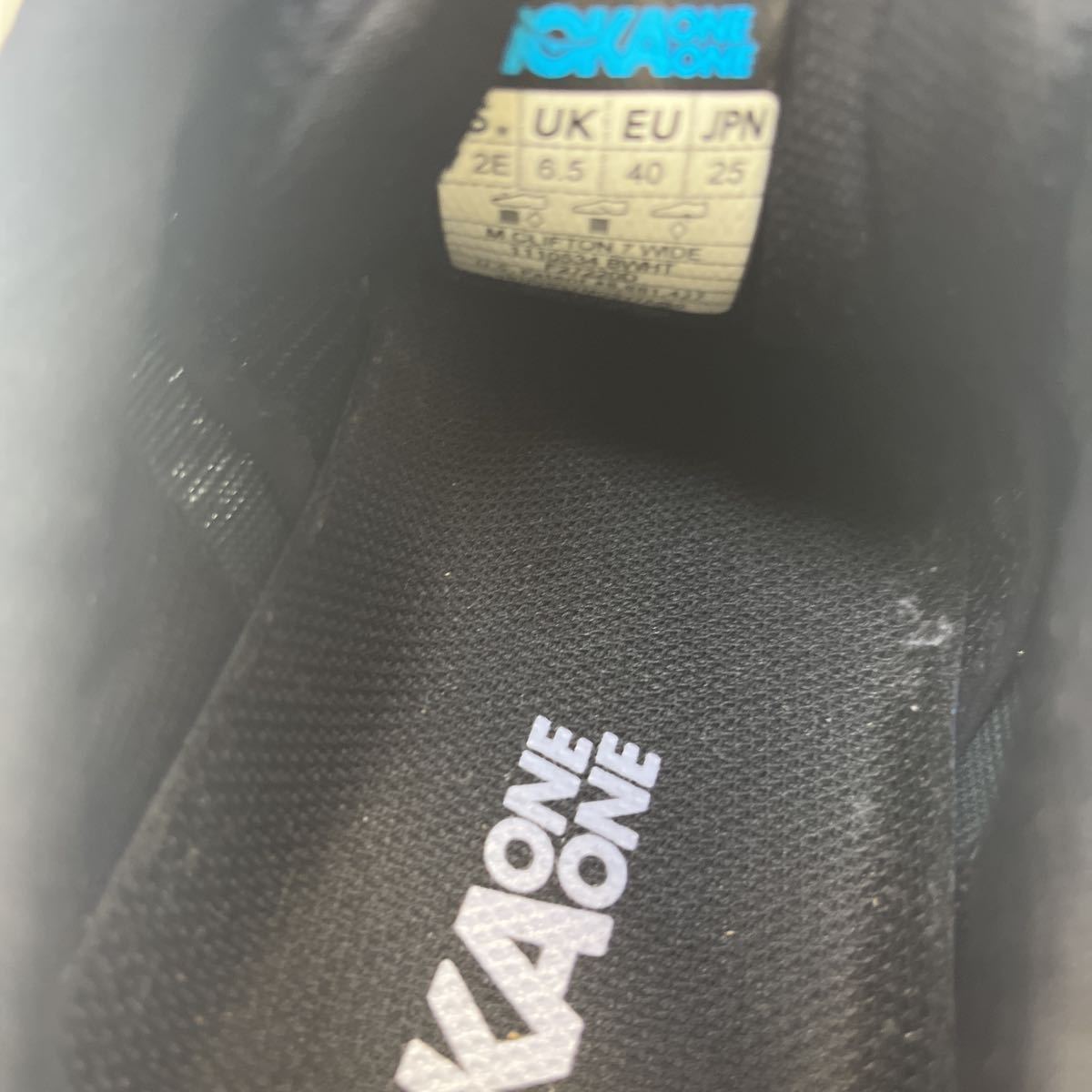 ◆極美品◆ HOKA ONE ONE CLIFTON 7 BWHT サイズ25.0 定価17600円税込_画像6