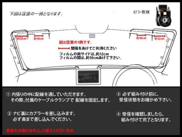 カロッツェリアHF201送料無料★フィルムアンテナ 4枚 アンテナコード 4本 高感度 高品質 HF201 フルセグ 地デジ 補修　 DG134- AVIC-ZH0077_画像3