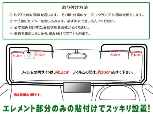 送料無料 新品 トヨタ・イクリプス VR-1 GPS一体型 地デジ アンテナコード＆L型フィルムセット NHZN-W59G/NHZA-W59G DG612_画像3