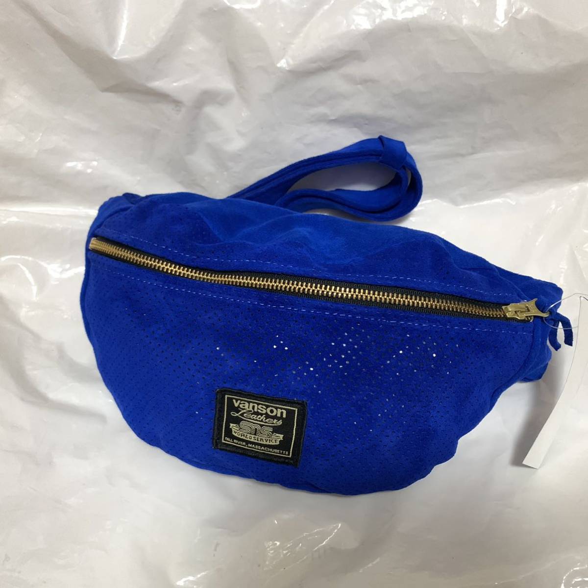 定価2万円 VANSON SNS Fanny Pack ファニーパック バンソン ウエストバッグ ボディーバッグ スエード パンチレザー USA製の画像1