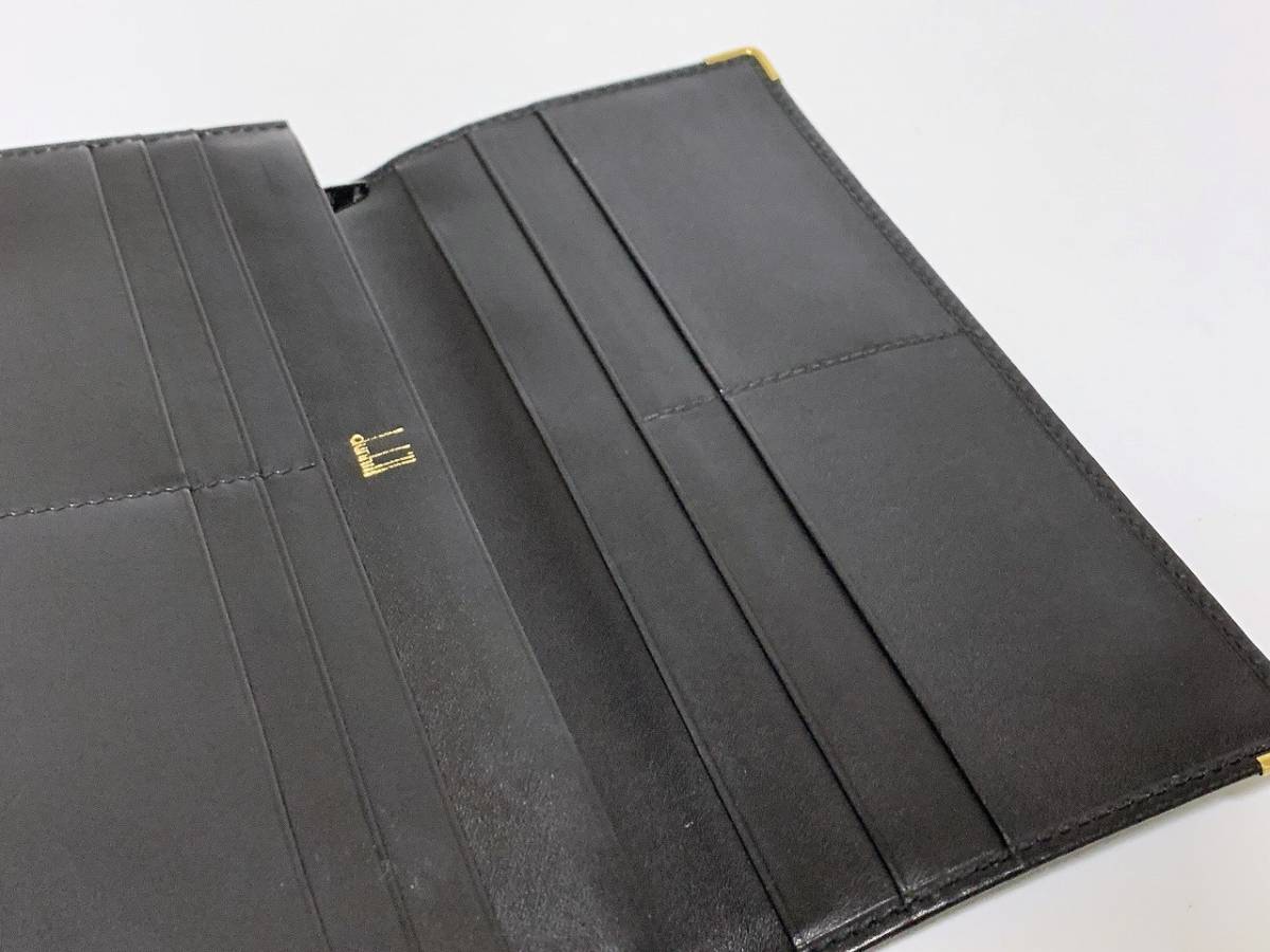 即決 dunhill ダンヒル 二つ折り 長財布 黒 ウォレット レディース