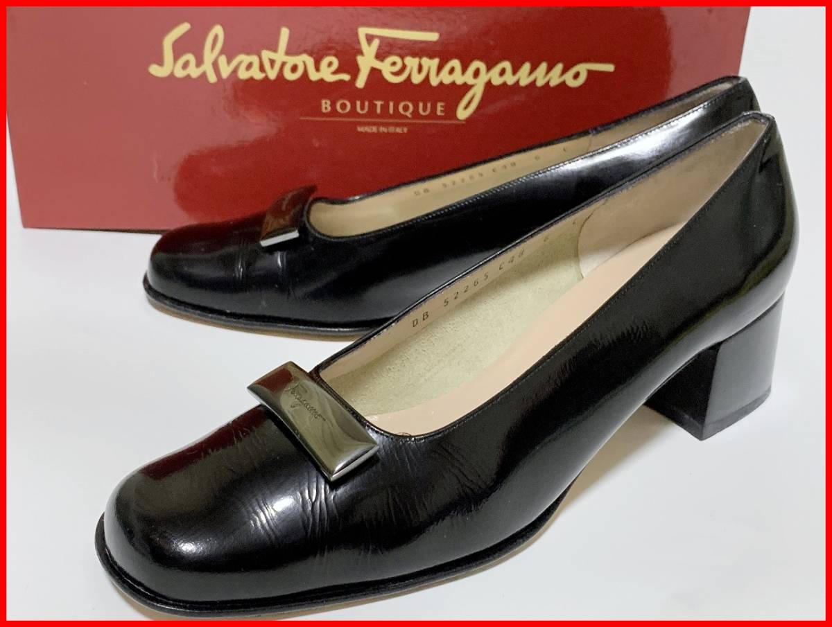 新しいスタイル Salvatore 即決 Ferragamo F レディース ブラック 黒