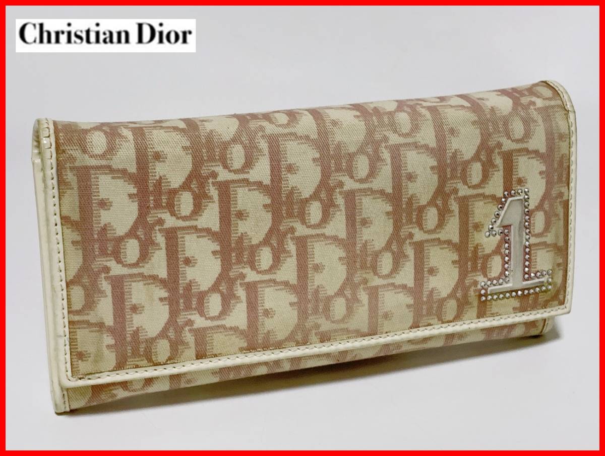 即決 Christian Dior クリスチャンディオール 二つ折り 長財布 トロッター ウォレット レディース メンズ K2