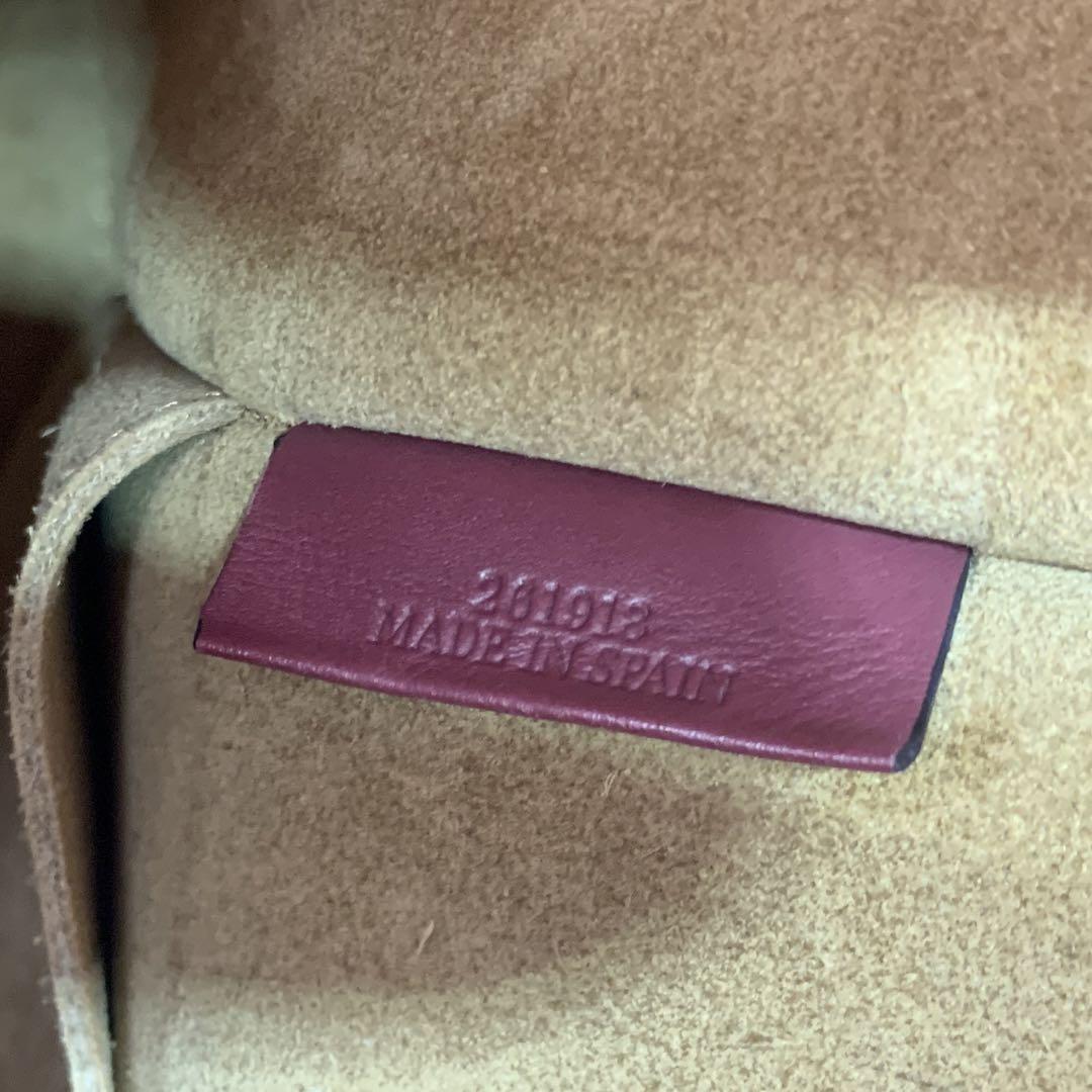 ☆美品☆LOEWE ゲート バケットショルダーバッグ レザー レッド系