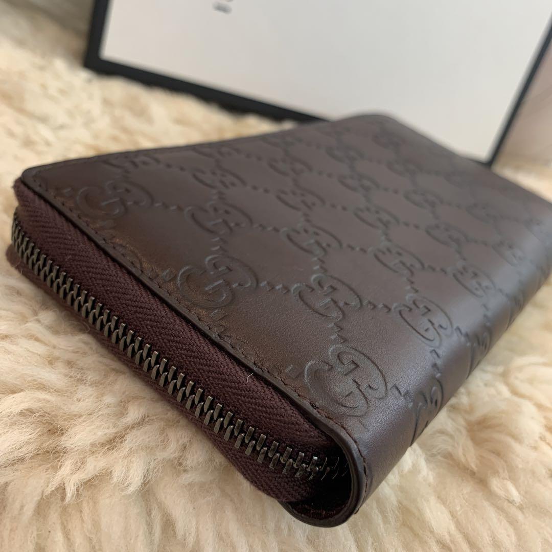 ☆未使用品☆GUCCI グッチシマ ラウンドファスナー長財布 ダーク