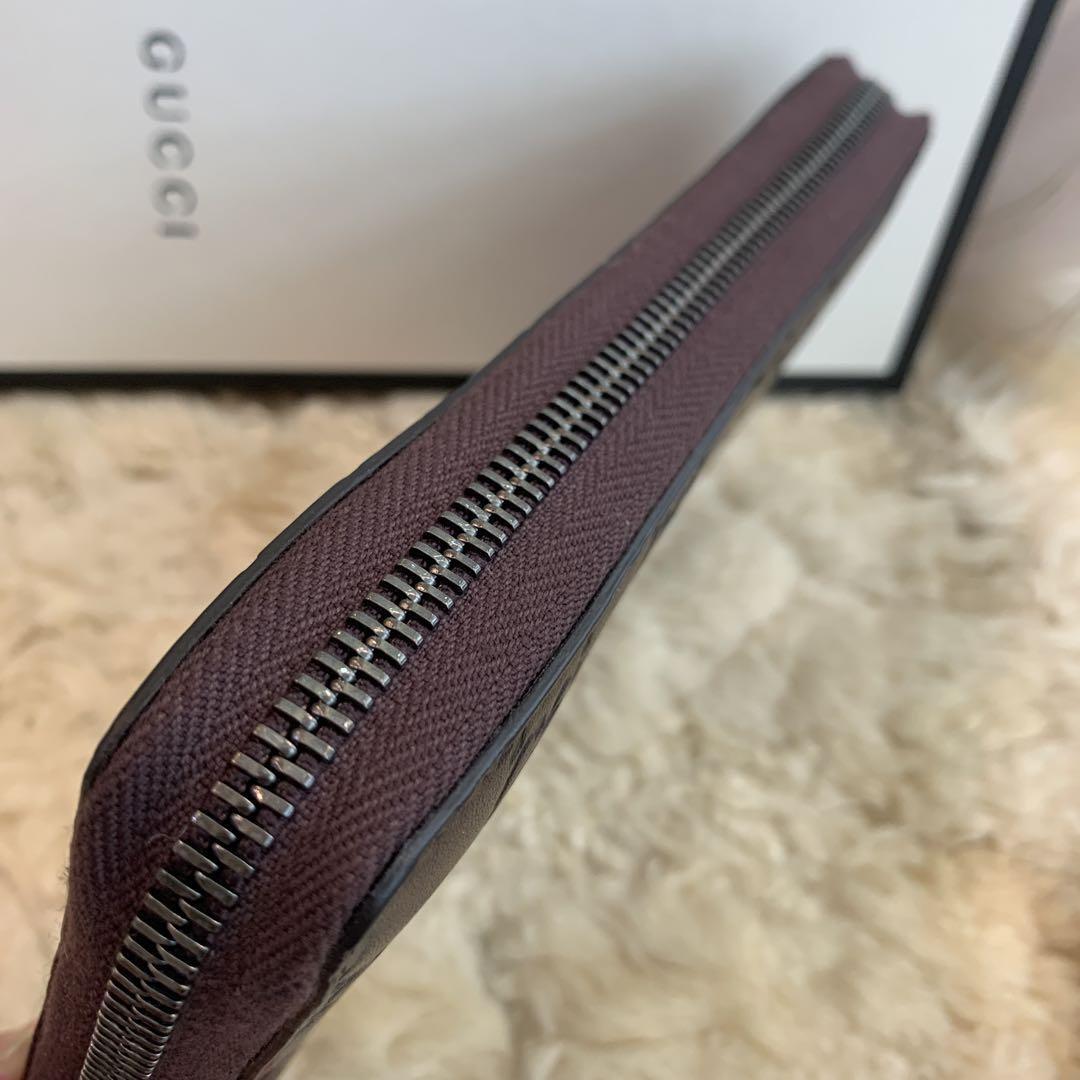 ☆未使用品☆GUCCI グッチシマ ラウンドファスナー長財布 ダーク