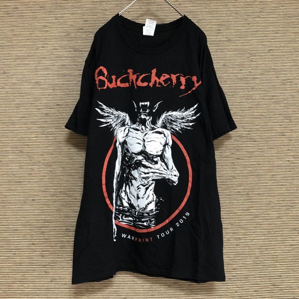 ギルダン 半袖Tシャツ　バックチェリー　バンT　悪魔　デカロゴ　黒50 古着　入手困難　激レア　希少 人気　ビッグロゴ　バンド ツアーT_画像1