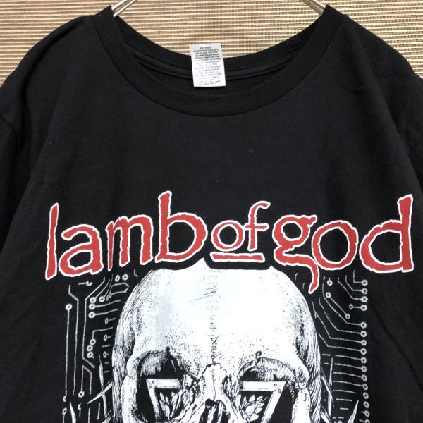 パシフィック　半袖Tシャツ　ラムオブゴッド　lambofgod バンT　時計ドクロ50 古着　入手困難　激レア　希少 人気ビッグロゴ ヘヴィメタル_画像2