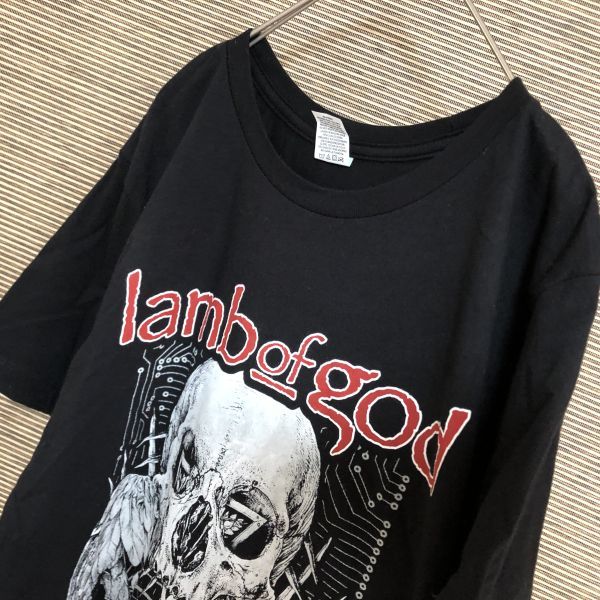 パシフィック　半袖Tシャツ　ラムオブゴッド　lambofgod バンT　時計ドクロ50 古着　入手困難　激レア　希少 人気ビッグロゴ ヘヴィメタル_画像7