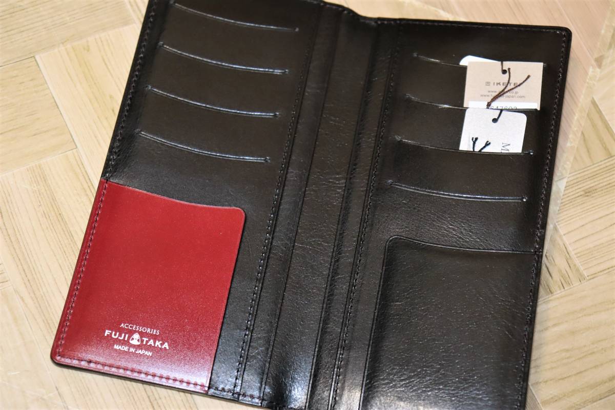 送料無料 特価即決【未使用】 FUJITAKA ☆ コードバン 純札 長財布