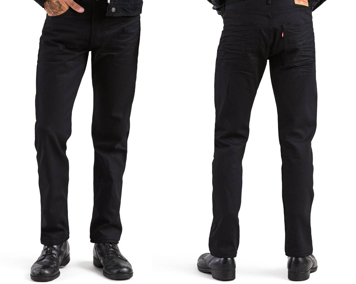 送料無料 【未使用】LEVI'S 501 STRAIGHT ブラックデニム W33/L32