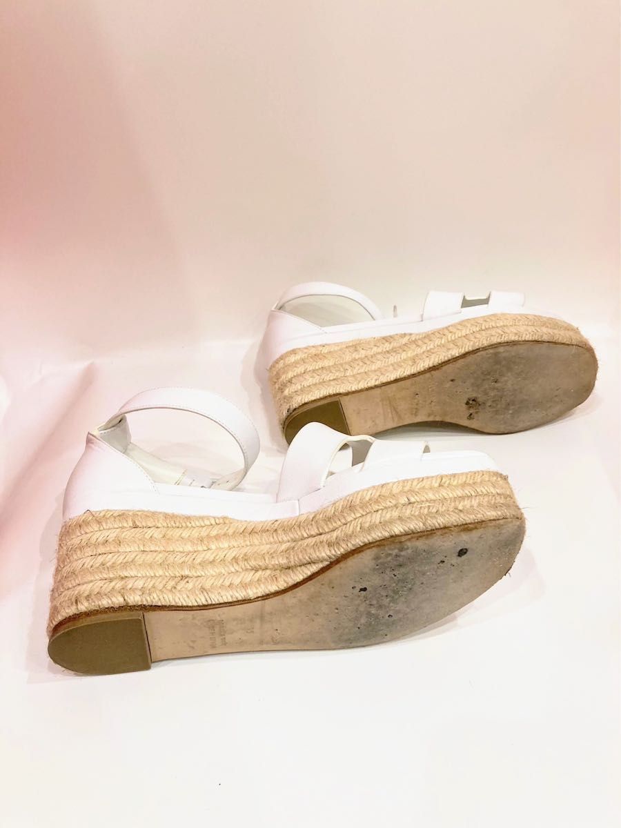 美品エルメス】エルダ レザー エスパドリーユ ウェッジサンダル