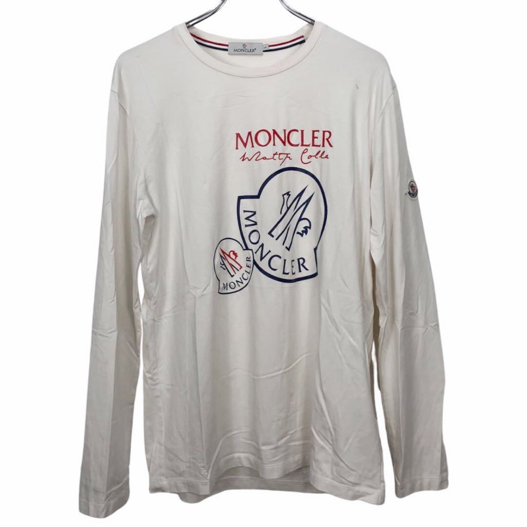 新しい到着 MONCLER モンクレール メンズ ホワイト プリント ワッペン