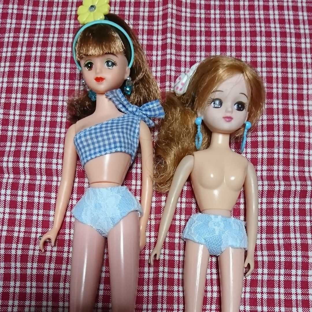 ハンドメイド　ジェニーちゃん　リカちゃん　パンツ　2×5 10枚セット　青×レース　人形　下着
