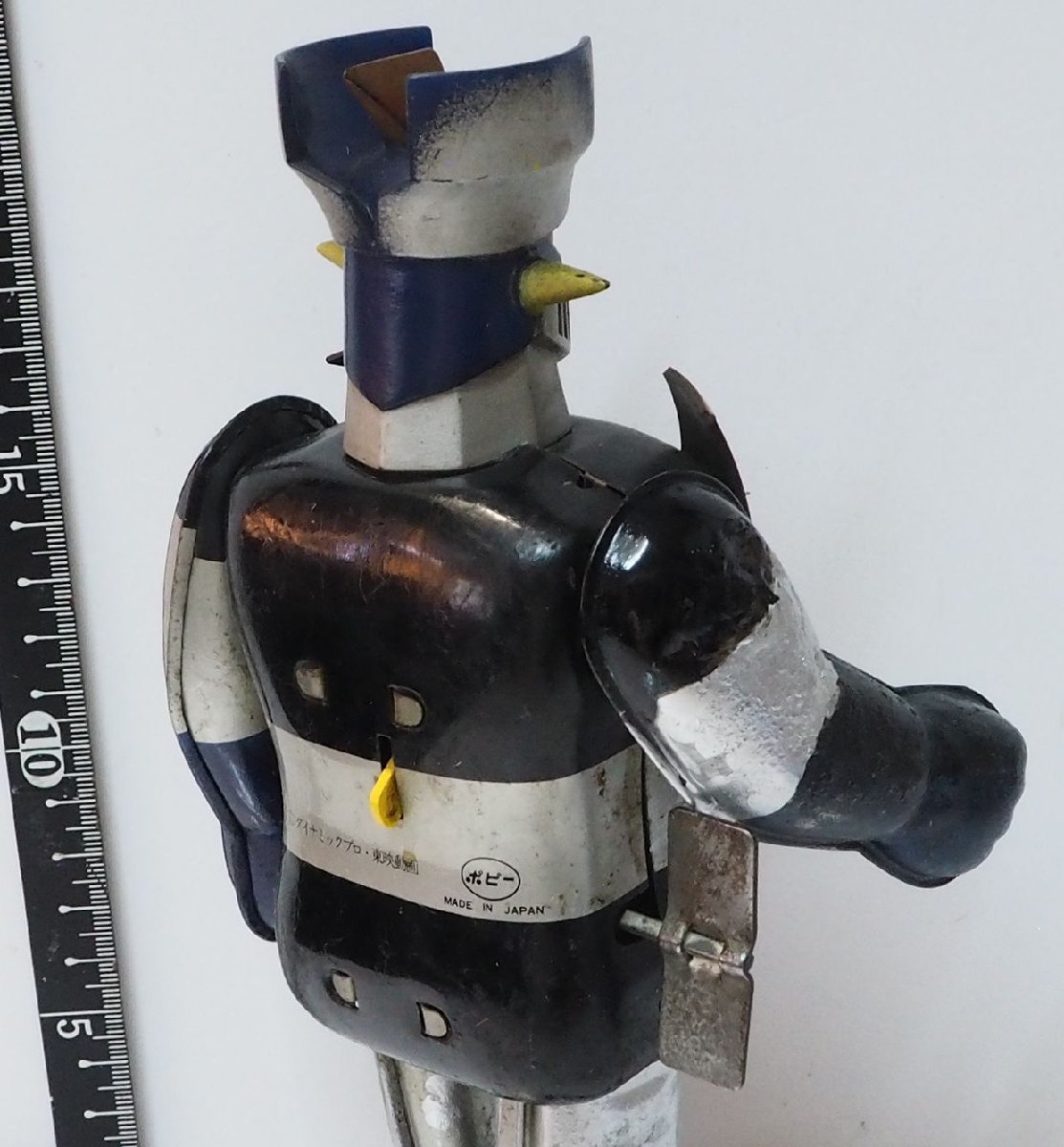 ポピー【マジンガーZ 動作確認済 補修 リペイント有】当時物ブリキ ゼンマイ歩行ロボットTIN TOY ROBOT■永井 豪 POPY【中古】0563_画像4