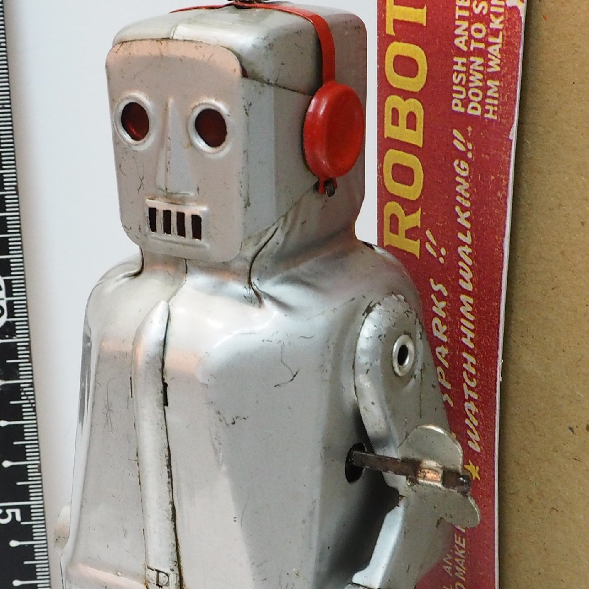 KO[SPARKY ROBOT Sparky robot zen my walk paint less ] that time thing tin plate made robot TIN TOY Showa Retro #. shop [ box is copy ]0544