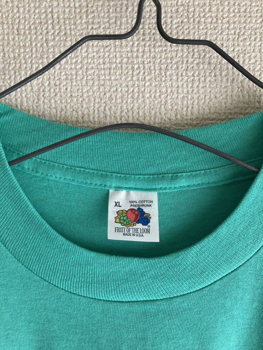 80s usa製 Tシャツ ポケット ポケT 無地 80年代 アメリカ製 vintage ヴィンテージ ビンテージ フルーツオブザルーム デッドストック_画像3