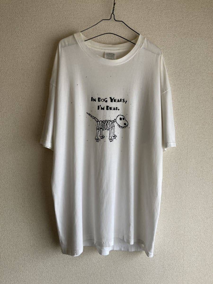 90s プリント Tシャツ 半袖 90年代 vintage ヴィンテージ カナダ製 canada 犬 dog 動物_画像1