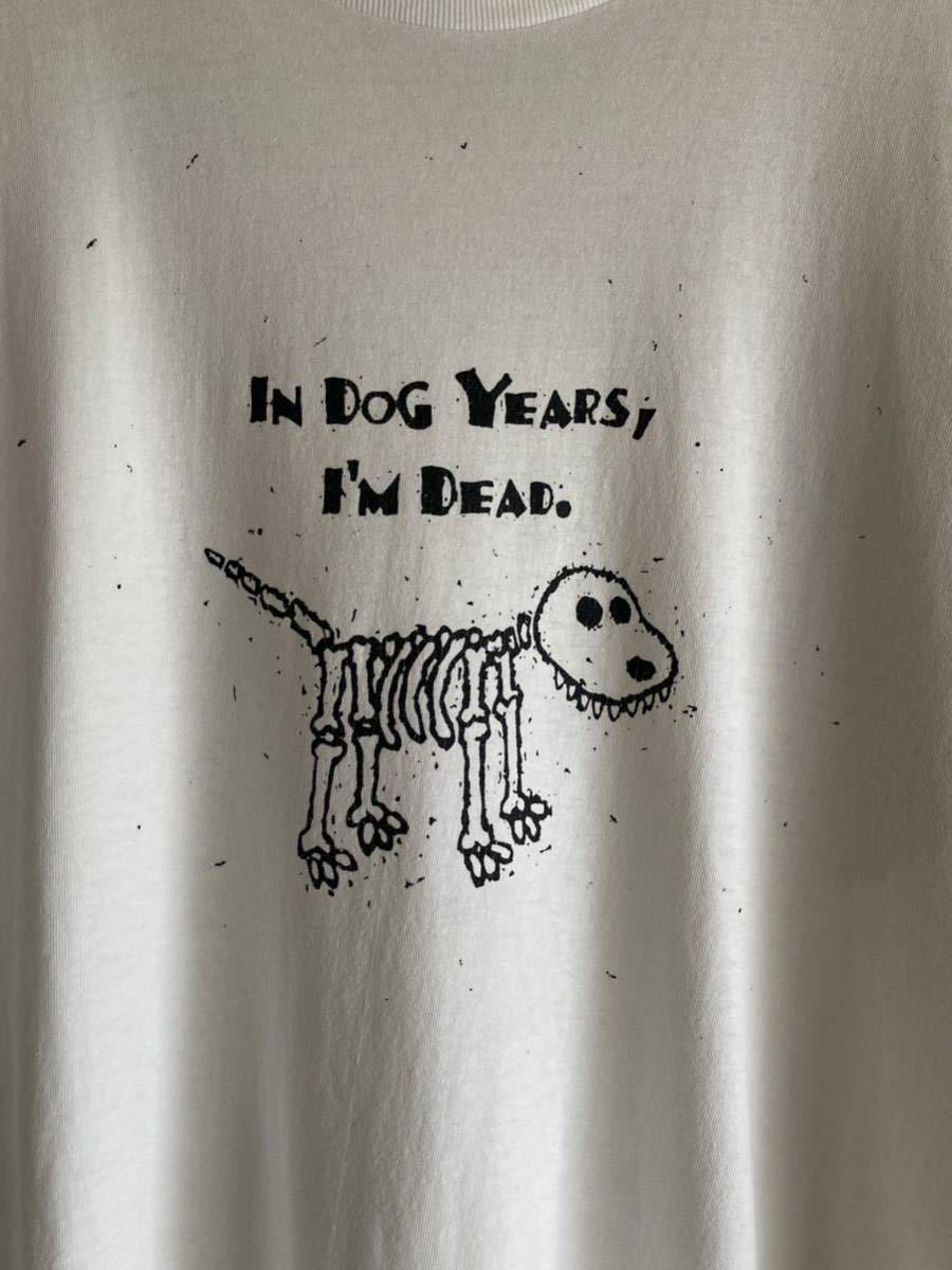 90s プリント Tシャツ 半袖 90年代 vintage ヴィンテージ カナダ製 canada 犬 dog 動物_画像2