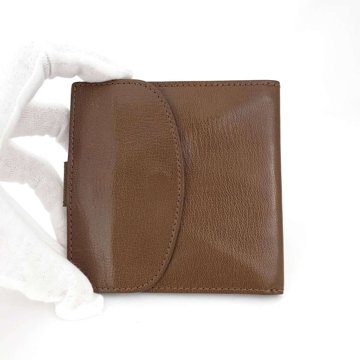 美品 ボッテガヴェネタ 折り財布 ブラウン BOTTEGAVENETA 茶色 レザー