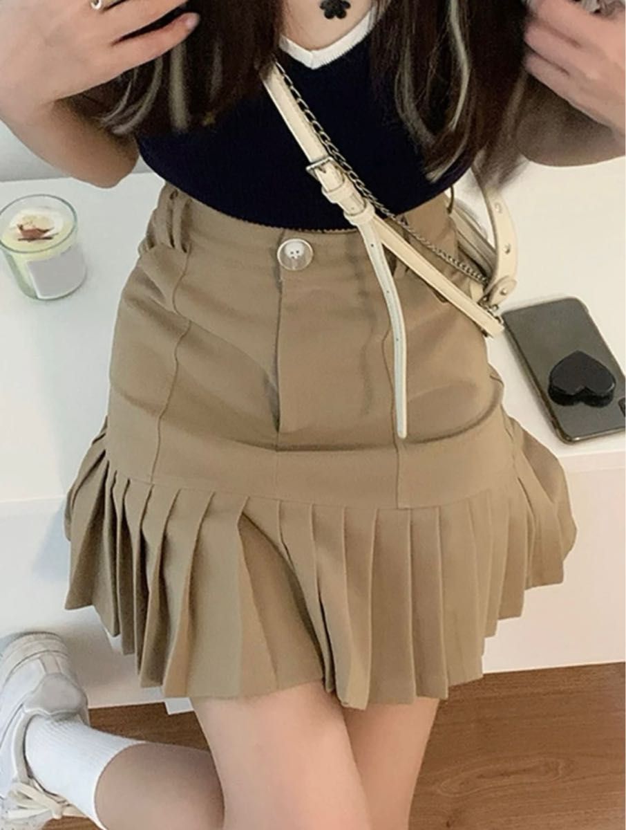 Honey spot 無地柄プリーツヘムスカート