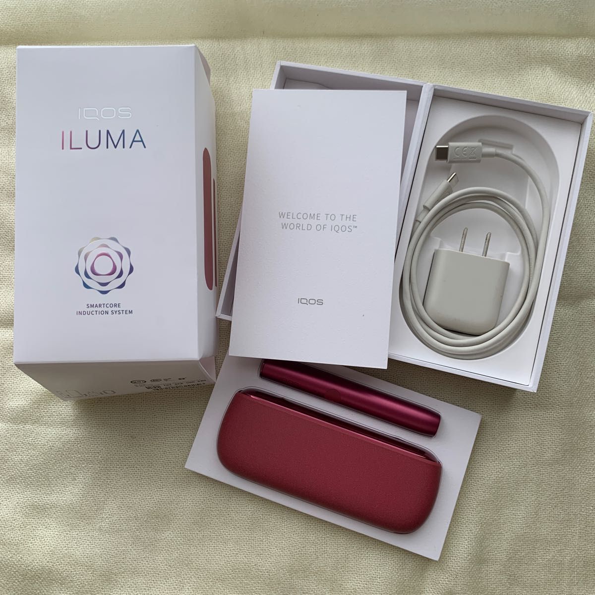 IQOS イルマ(サンセットレッド) 付属品(外装+箱+充電器+ IQOS イルマ(サンセットレッド) 付属品(外装+箱+充電器+
