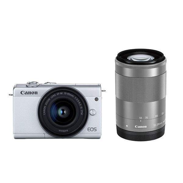 中古 １年保証 美品 Canon EOS M200 ダブルズームキット ホワイト_画像1