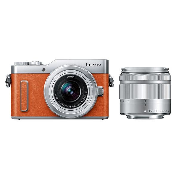 交換無料！ Panasonic 美品 １年保証 中古 LUMIX オレンジ 35-100mm +