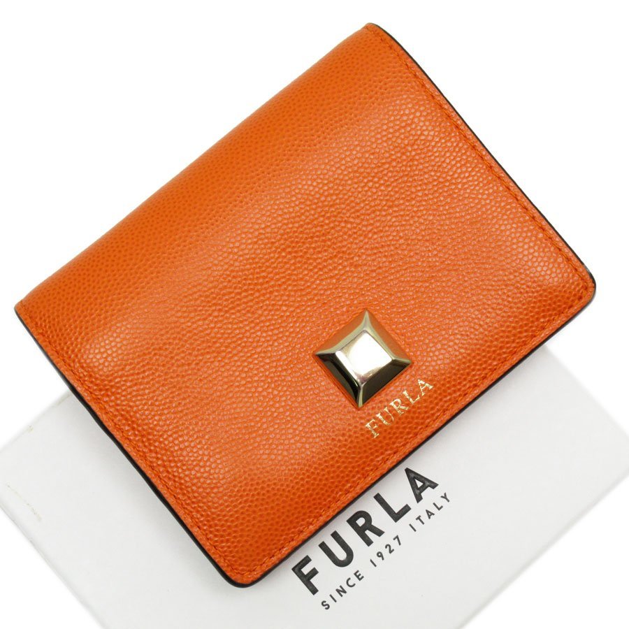 フルラ Furla 二つ折り財布 レザー オレンジ g3747a