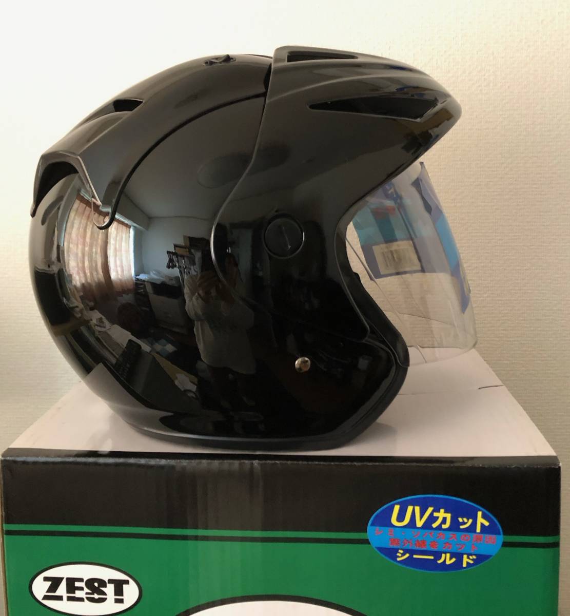 新品　ZEST　GRACE HELMET　テレオツータイプヘルメット　ZT-202　ブラック　Lサイズ　UVカットシールド付き_画像2
