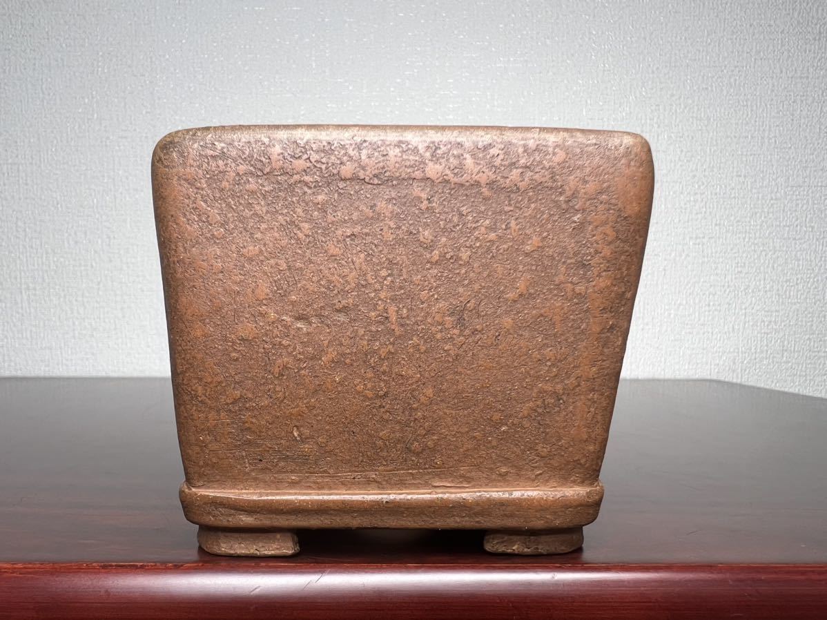 盆栽鉢、鈴木舟山、朱泥、時代あり、正方鉢 | perikanan.sariagri.id