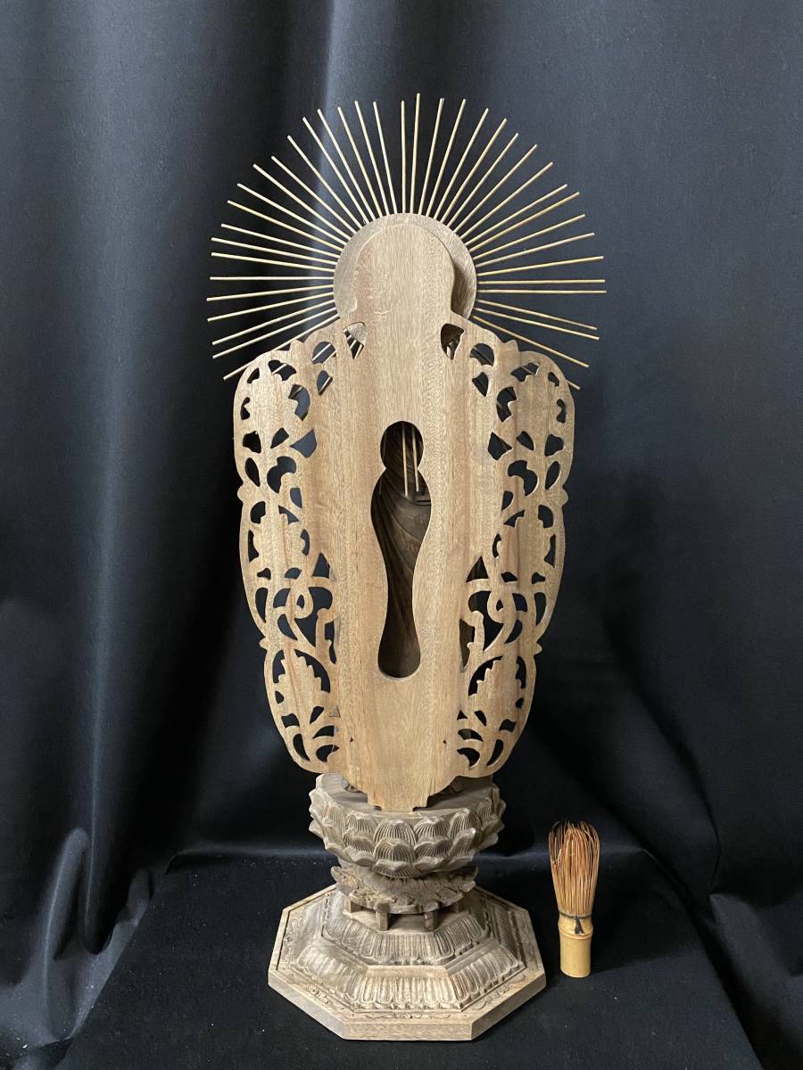 大型高66cm 井波彫刻 仏教工芸品 時代彫刻 香樟材 木彫仏教 仏師で