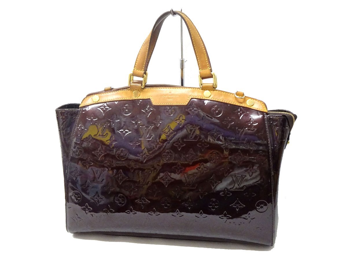 即決 ルイヴィトン/LOUIS VUITTON モノグラム ヴェルニ アマラント ブレアGM M91616 SR2143 ハンドバッグ_画像1