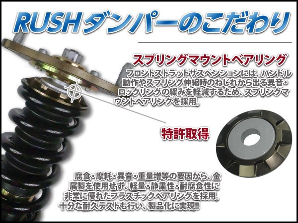 VW パサート 3C B6 4WD RUSH 車高調 IMPORT CLASS Damper フルタップ車高調 全長調整式車高調 減衰力調整付_画像6