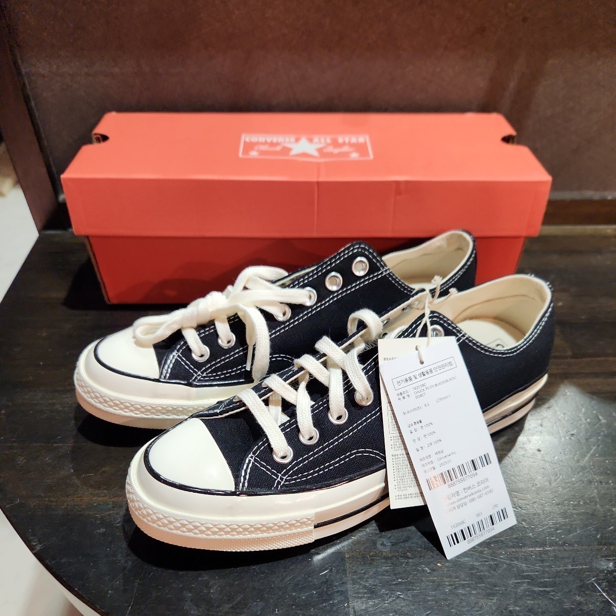 正規店購入品 コンバース チャックテイラー ローカット ブラック 27m