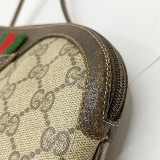 ◆◆ GUCCI グッチ オールドグッチ　シェリーライン　ショルダーバッグ 904.02.047 ブラウン 内側剥がれあり 傷や汚れあり_画像6