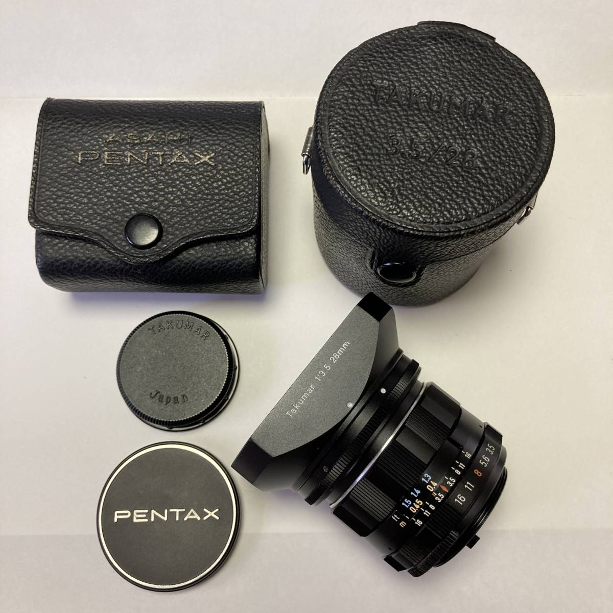 送料無料 美品 M42 SMC TAKUMAR 28mm F3.5 純正付属多数 タクマー