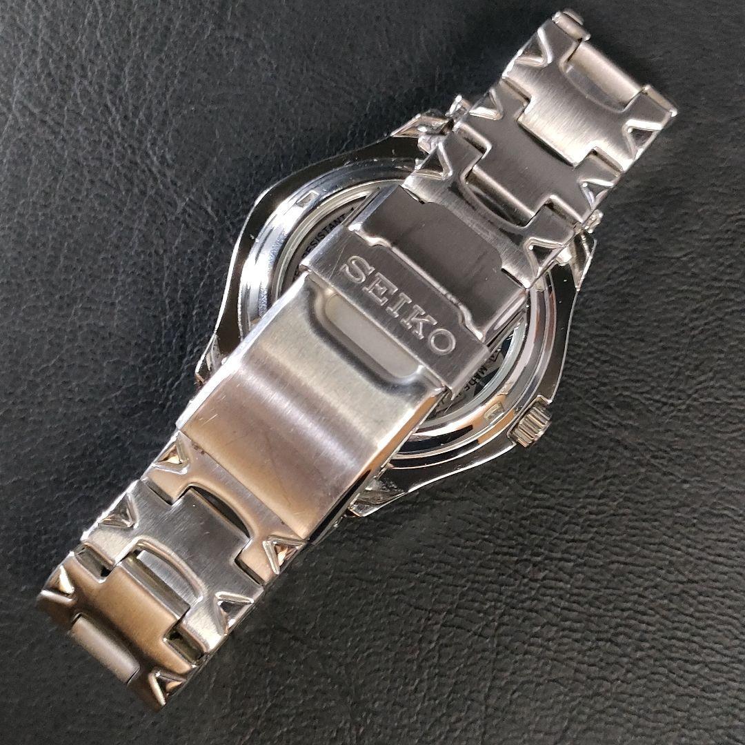 美品【稼働品】SEIKO5セイコーファイブ 7S36 ネイビー シルバー 自動巻