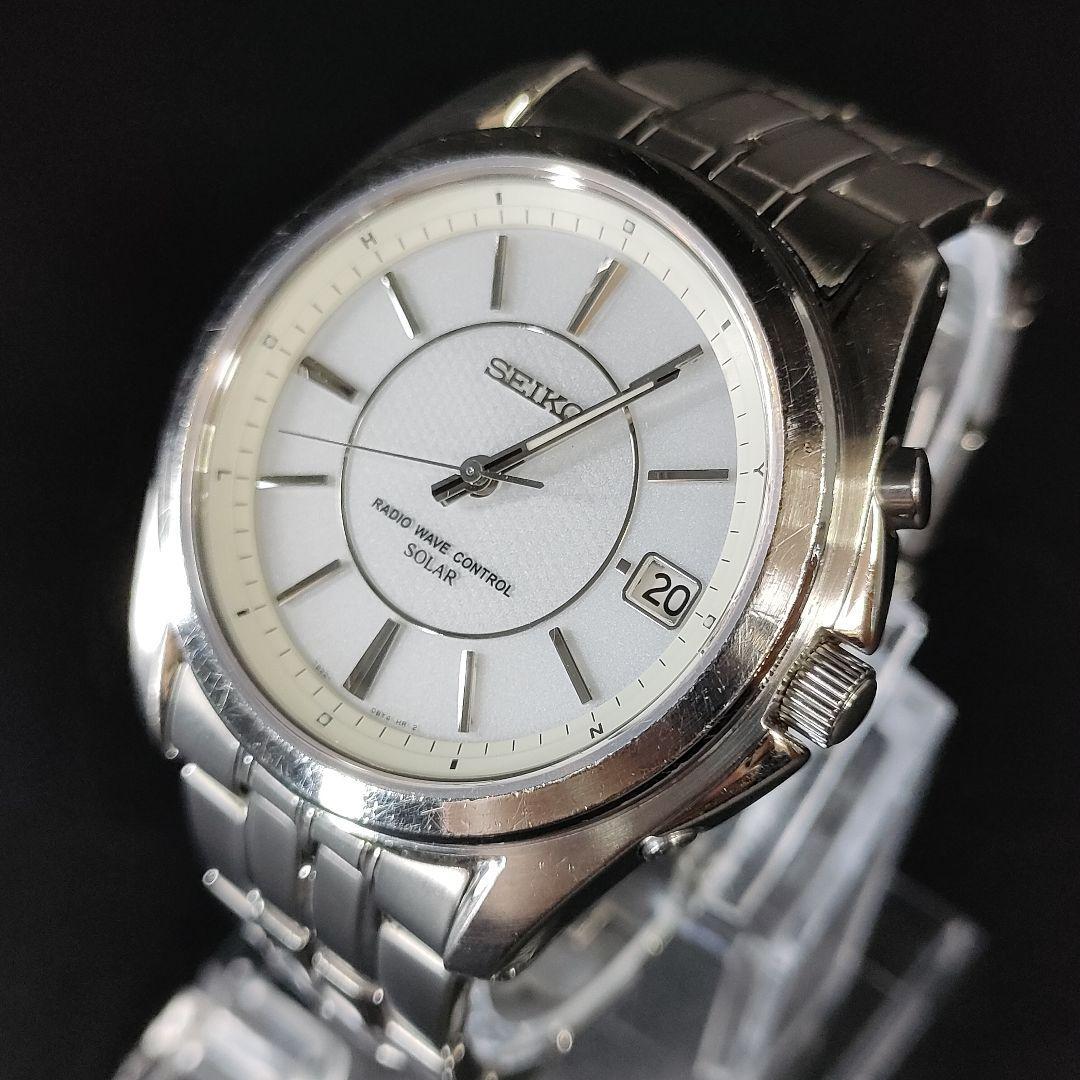 極美品【稼働品】SEIKO　セイコー　7B22　ホワイト　シルバー　ソーラー_画像1