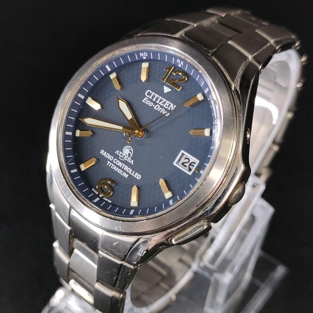 美品【稼働品】CITIZEN　シチズンアテッサ　H410　ネイビー　ソーラー_画像1