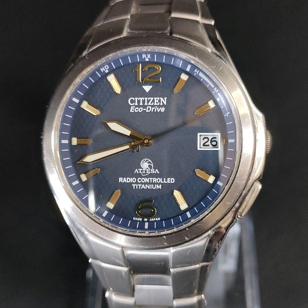 美品【稼働品】CITIZEN　シチズンアテッサ　H410　ネイビー　ソーラー_画像2