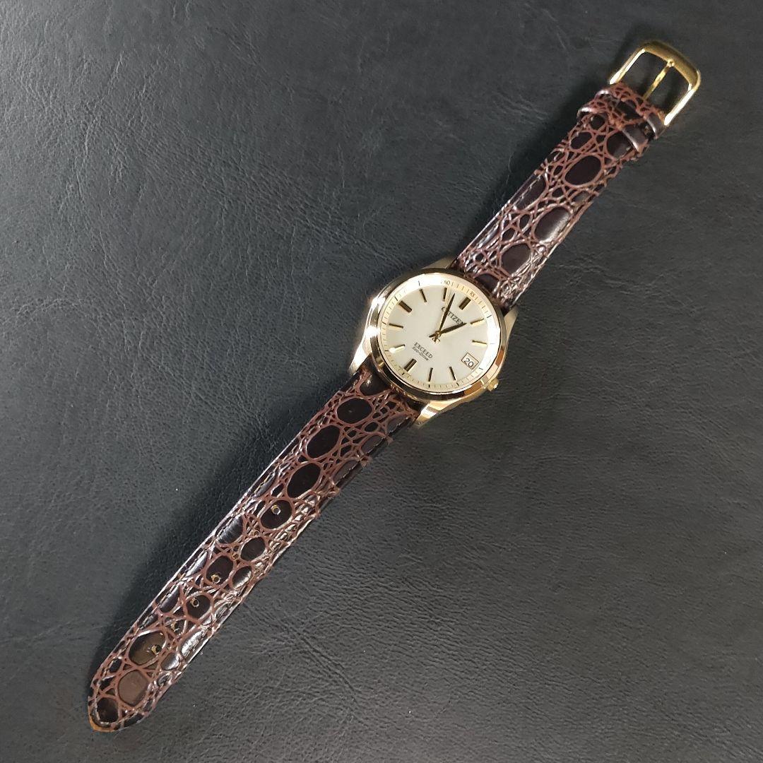 極美品【稼働品】CITIZEN　シチズンエクシード　H111　ゴールド　ソーラー