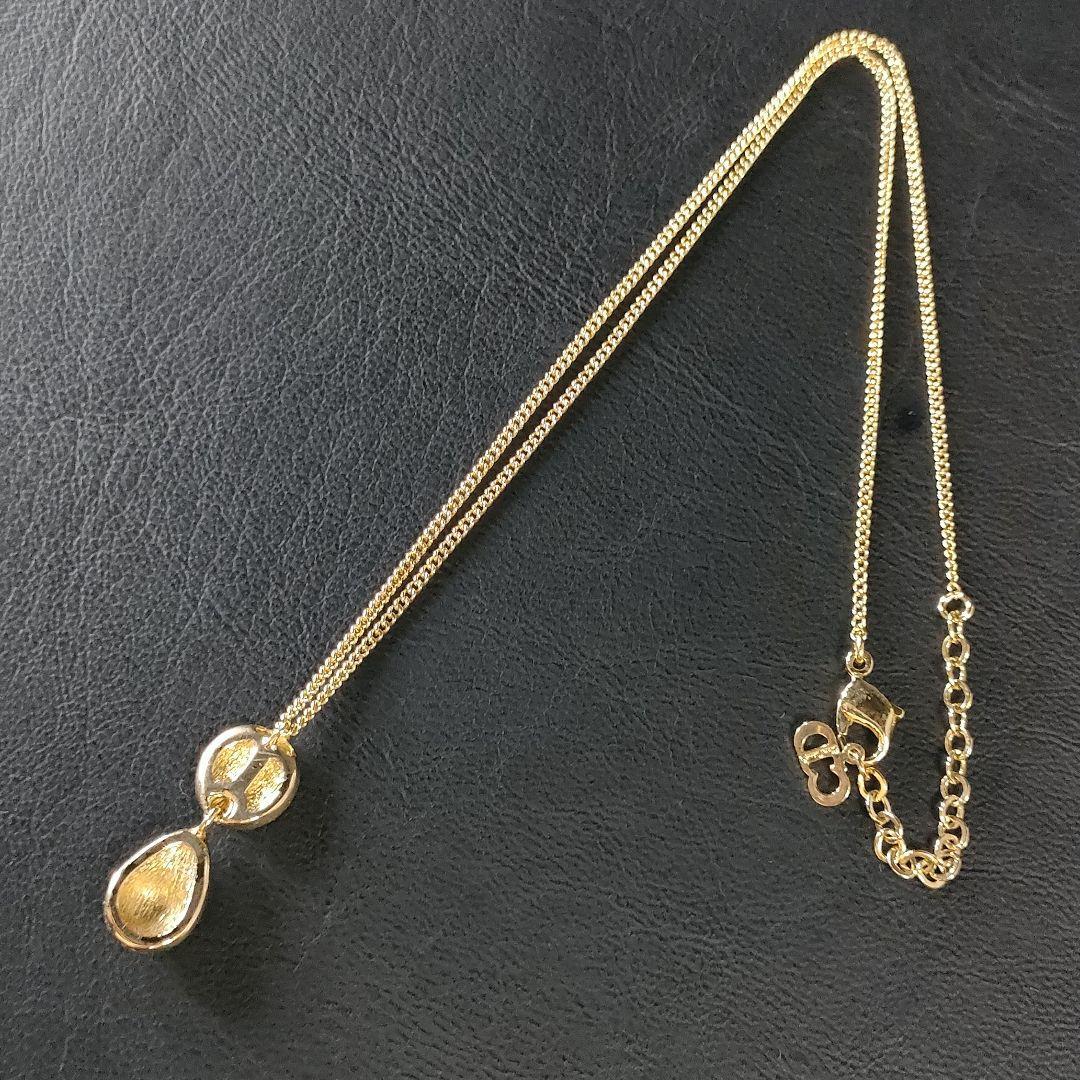 【極美品】Dior ディオール ネックレス ゴールド サークル ラインストーン