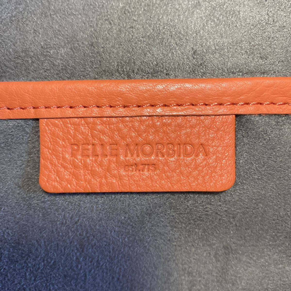 [ rare ]PELLE MORBIDAperemo ruby da body bag orange leather diagonal .. unisex shoulder bag Meiden Voyage