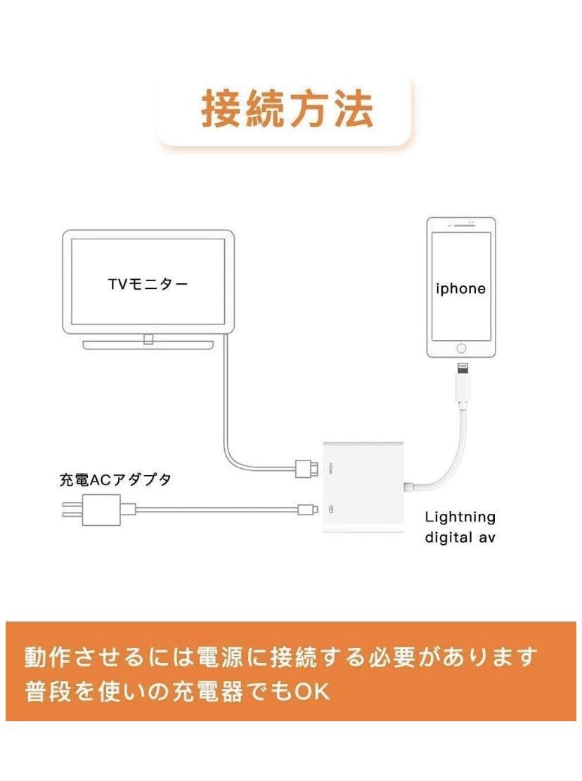 Lightning HDMI 変換ケーブルiPhone HDMIコネクタケーブル