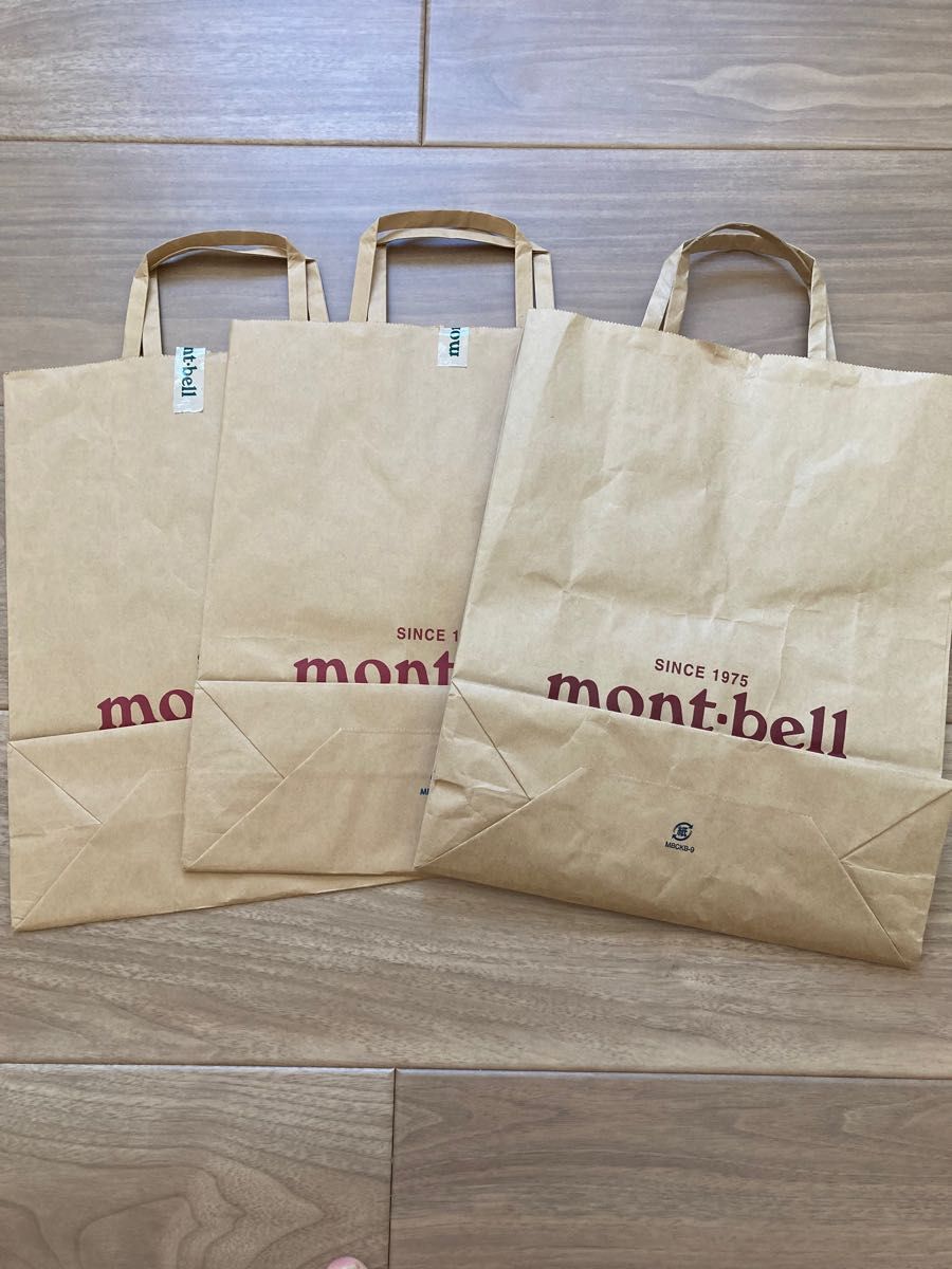 mont-bell モンベル 紙袋　ショップ袋　ショッパー　3枚