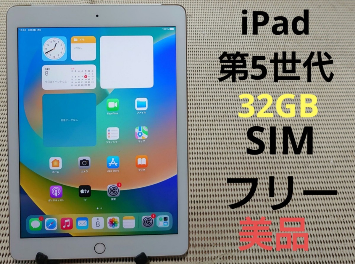 ヤフオク! - 国内版SIMフリー美品iPad第5世代(A1823)本体32GB
